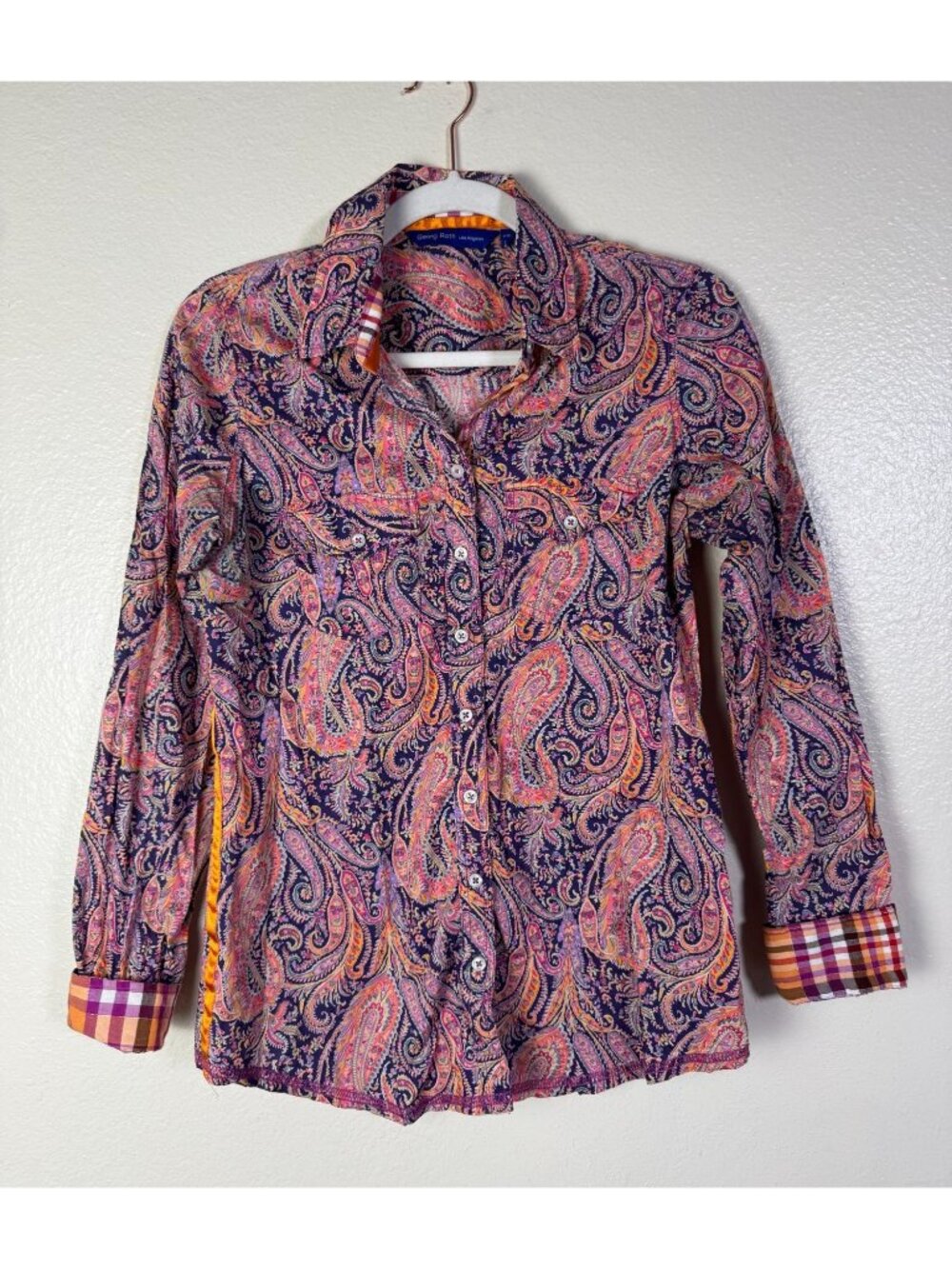 Georg Roth Los Angeles Women Paisley Button Up Shirt size XS Long Sleeve Western